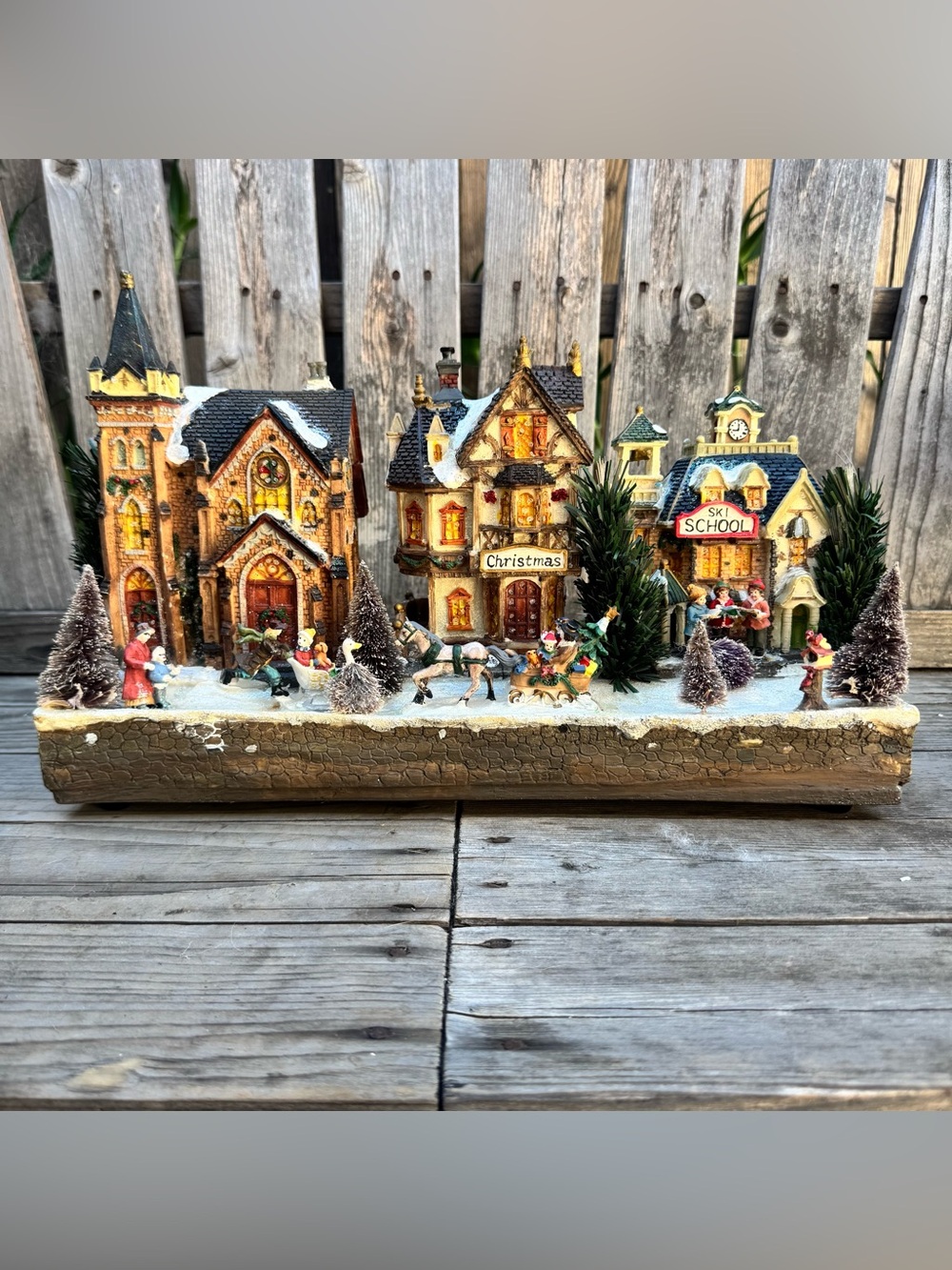 Santa's Workbench Classic Series Porcelain Lighted Christmas Village